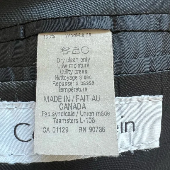 🖤 EUC CALVIN KLEIN Black Single-Breasted Tuxedo Jacket | 100% Wool | Men’s 46L - Picture 10 of 11